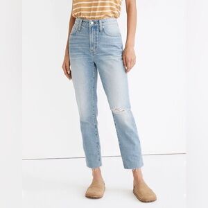 Madewell The Curvy Perfect Vintage Jean in Coney Wash: Destroyed Edition